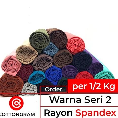 Kain Rayon Spandex Stretch Kain Kaos Kiloan Seri 2 per Setengah Kg - Steel Grey