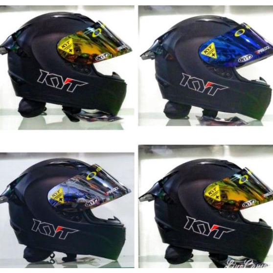 TERMURAH Helm full face kyt r10 black doff paket ganteng