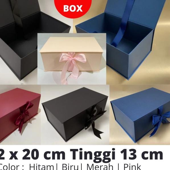 Gift box/ kotak hadiah/ box besar/ hardbox/ box parcel/ box hampers - Hitam