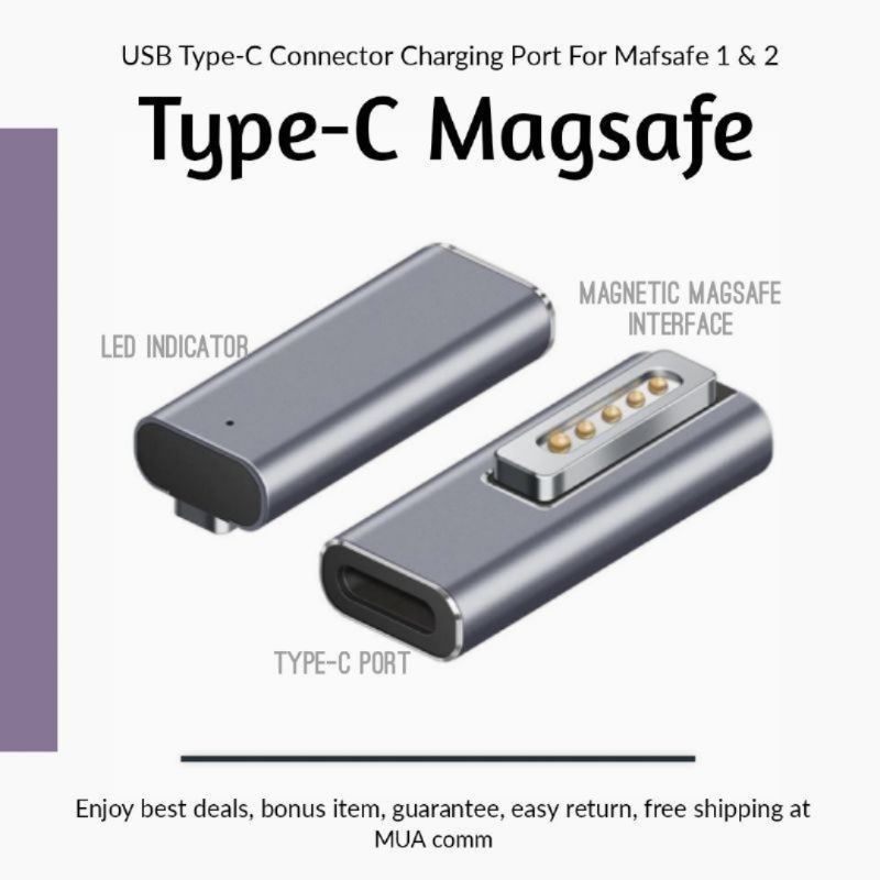 Connector Charger untuk Macbook AIR/PRO colokan L dan T USB Type C Adaptor Charging Portable Origina