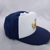 Topi smp bordir belakang karet / warna biru / warna biru putih 10pcs