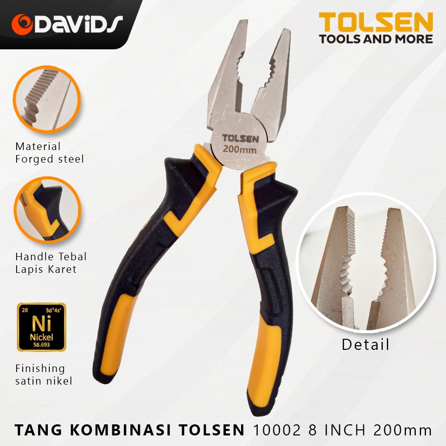 Tang Kombinasi Multifungsi Serbaguna 8 Inch Perkakas Tukang Tolsen