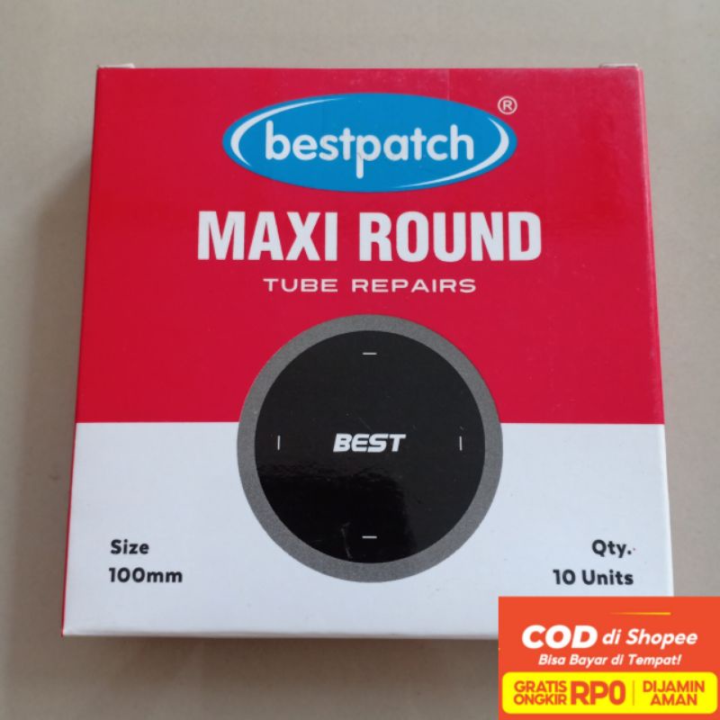 Bestpatch Maxi Round 100mm Per Pcs / Biji / Lembar - Karet Tambal Ban Dalam - Best - Bestpatch