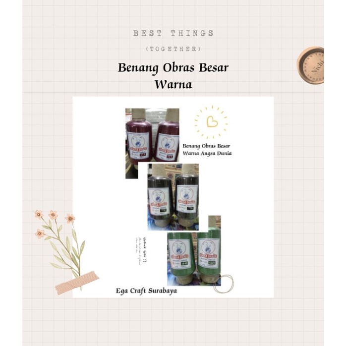 Benang Obras Besar Warna Polyester Angsa Dunia