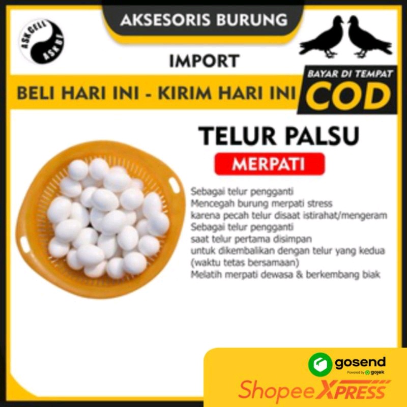 Telur telor palsu Mainan Palsu Burung Merpati Persis Asli Kualitas Nomer 1 Impor Telur Imitasi Termu