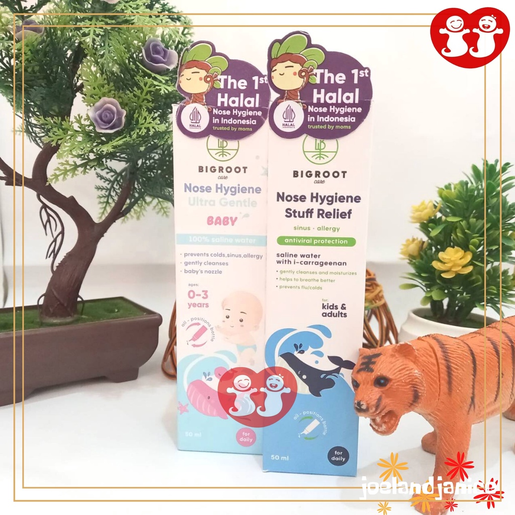 BIGROOT Nose Hygiene 50ML - Kids Adult Nasal Spray Semprotan Hidung / Ultra Gentle Baby - Stuff Relief Decongests Isotonic