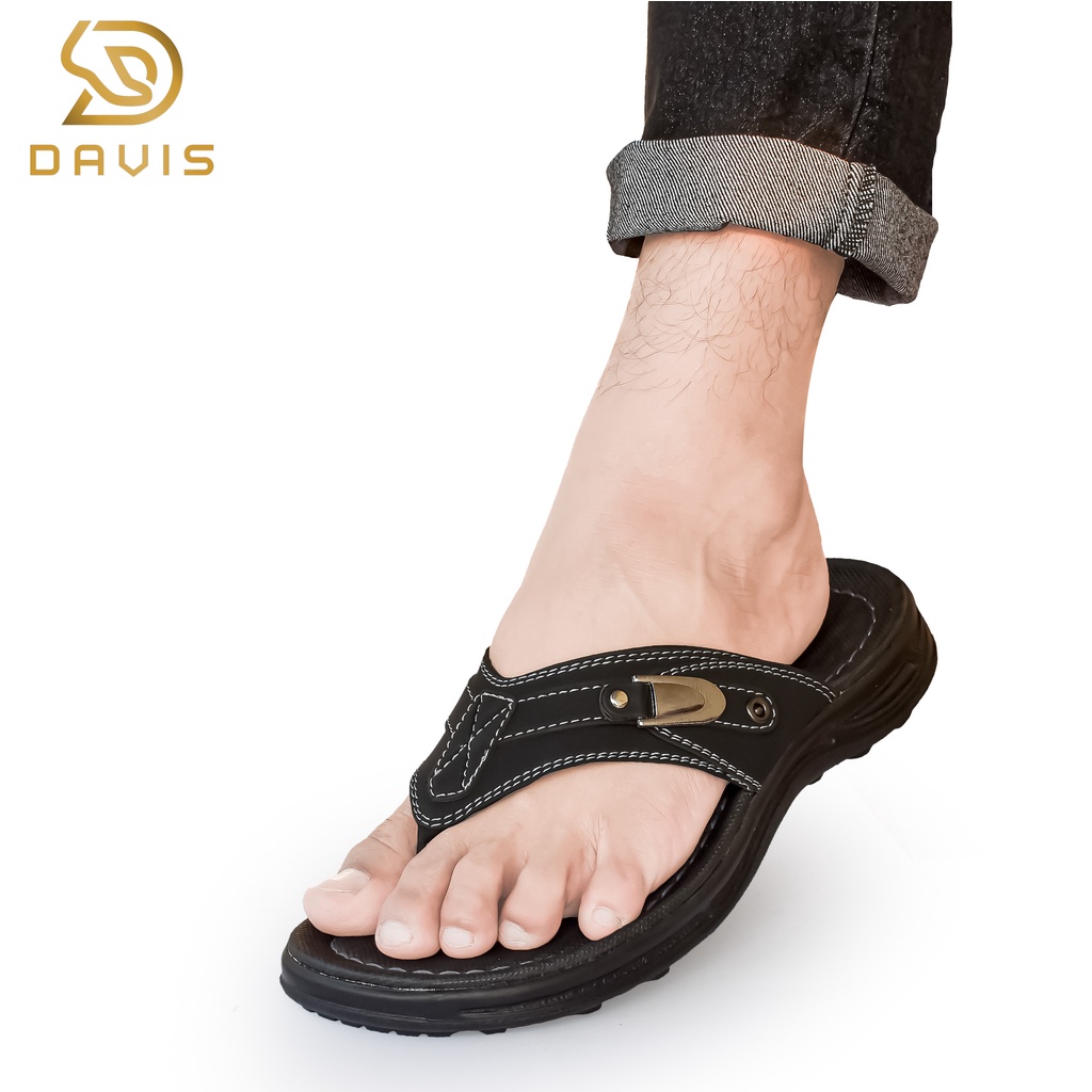 sandal kulit japit kasual ringan pria dewasa l-track davis C03 terbaru kekinian trendy 2023 size 39-43