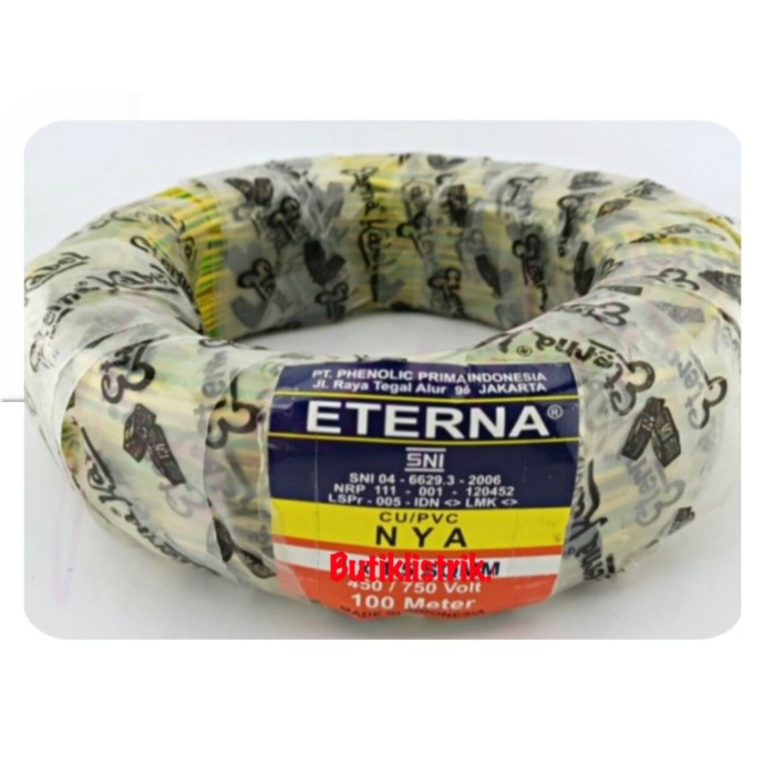 Promo Eterna Nya 1 X 2.5 50M Kuning Hijau Kabel Tunggal Nya 2,5Mm Kh Cod