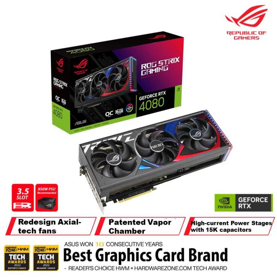 ASUS ROG STRIX RTX 4080 16GB OC GAMING GDDR6X RTX4080 16G VGA NVIDIA