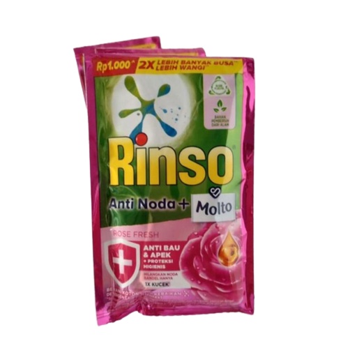 RINSO CAIR ANTI NODA + MOLTO KEMASAN 38 ML ISI 6 PCS