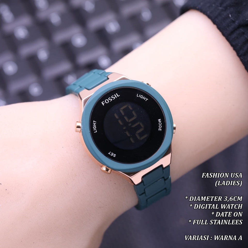 (BISA COD) JAM TANGAN WANITA DIGITAL FASHION LS-0010 FULL STAINLEES TANGGAL AKTIF