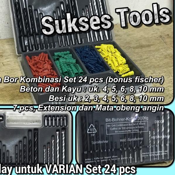 Mata Bor Set 9pcs ( Mata Bor Besi, Beton dan Kayu ) - Set 24 pcs