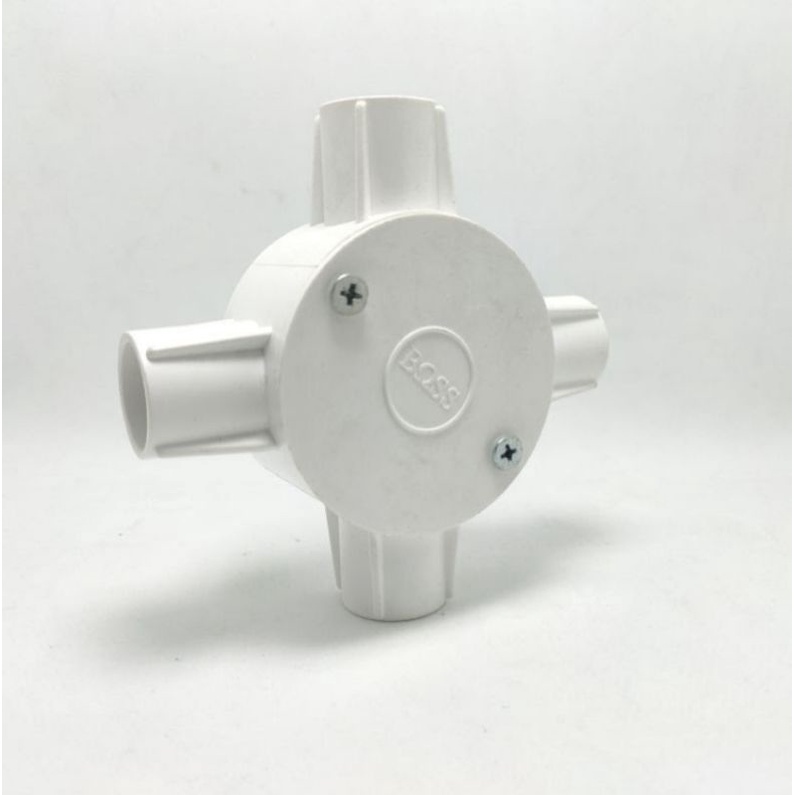 X Dus BOSS 20mm / T Dus BOSS 20mm Cabang 4 T Does Pipa Counduit Pipa Listrik