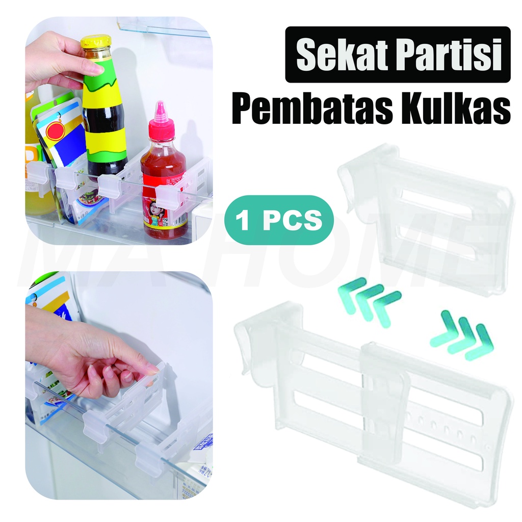 Sekat pembatas kulkas / Organizer Telescopic partisi rak kulkas lemari kamar mandi serbaguna - 1 pcs