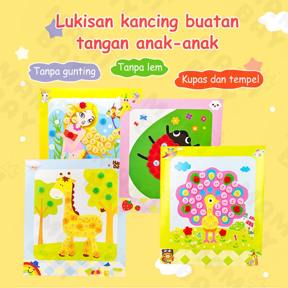 Mamibayi Diy menempel kancing/Sticker kancing kerajinan tangan anak