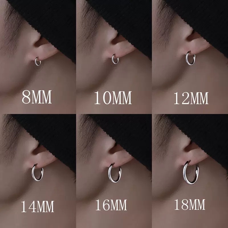 Papaozhu 1PC Sederhana Stainless Steel Anting Hoop Kecil Untuk Pria Wanita Punk Piercing Cartilage Earring Fashion Perhiasan Telinga Pakaian Sehari-Hari