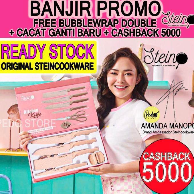 Stein Steincookware Pisau Diamond Knives Set 6 in 1 Pisau Dapur