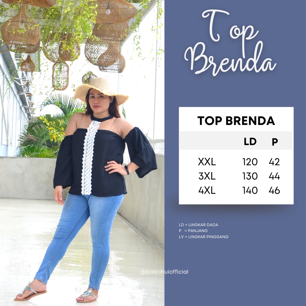 Balicihui Top Brenda Top Wanita Blouse Atasan Jumbo Plus Size Big Size