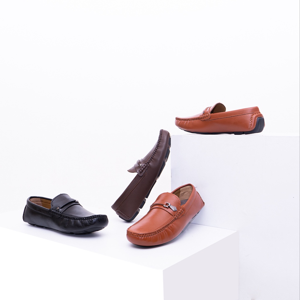 Sepatu Pantofel Pria Kerja Formal Dinas Anti Slip Loafers Loafer Casual Hitam Coklat Kasual Kantor Cowok Original Premium