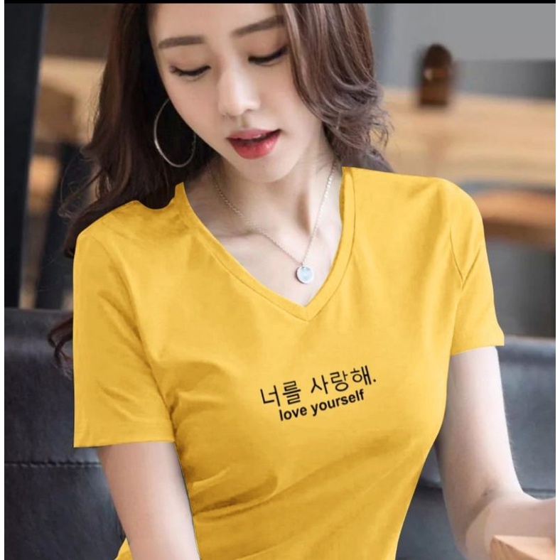 BAJU KAOS V NECK ATASAN WANITA/KAOS ATASAN WANITA/KAOS SPANDEK LEMBUT