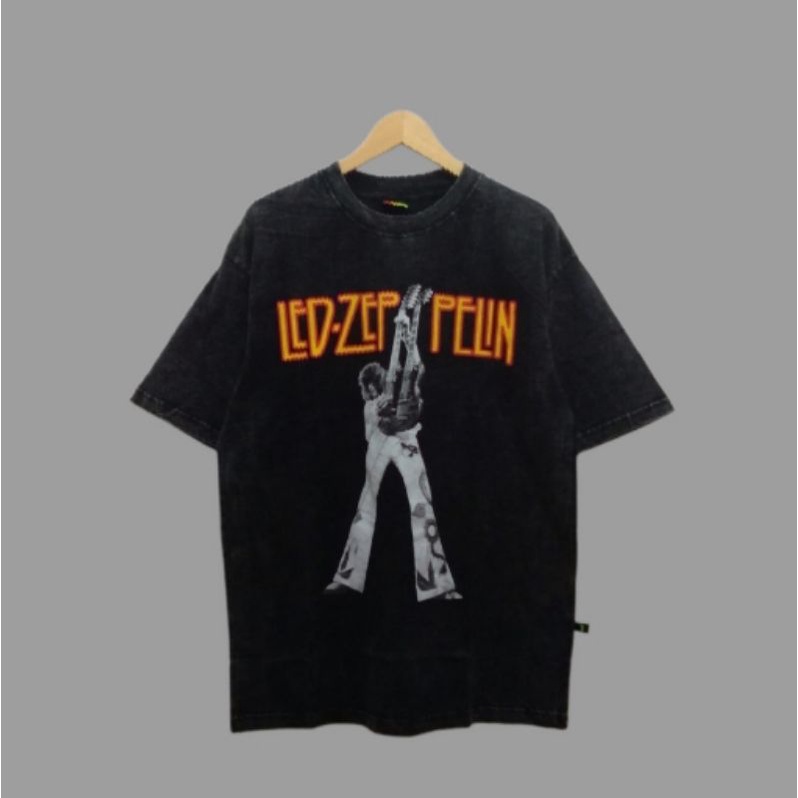 Kaos Baju Led Zeppelin Tour Vintage Tie Dye oversize T shirt Black