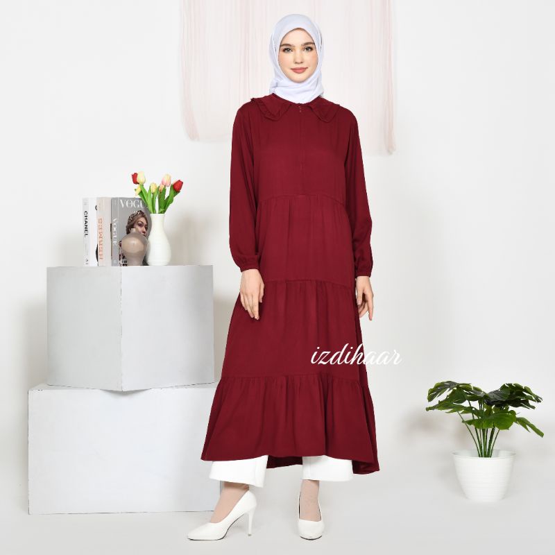 SHAKIRA MIDI DRESS busui frendly /rayon twill premium/midi dress wanita terbaru