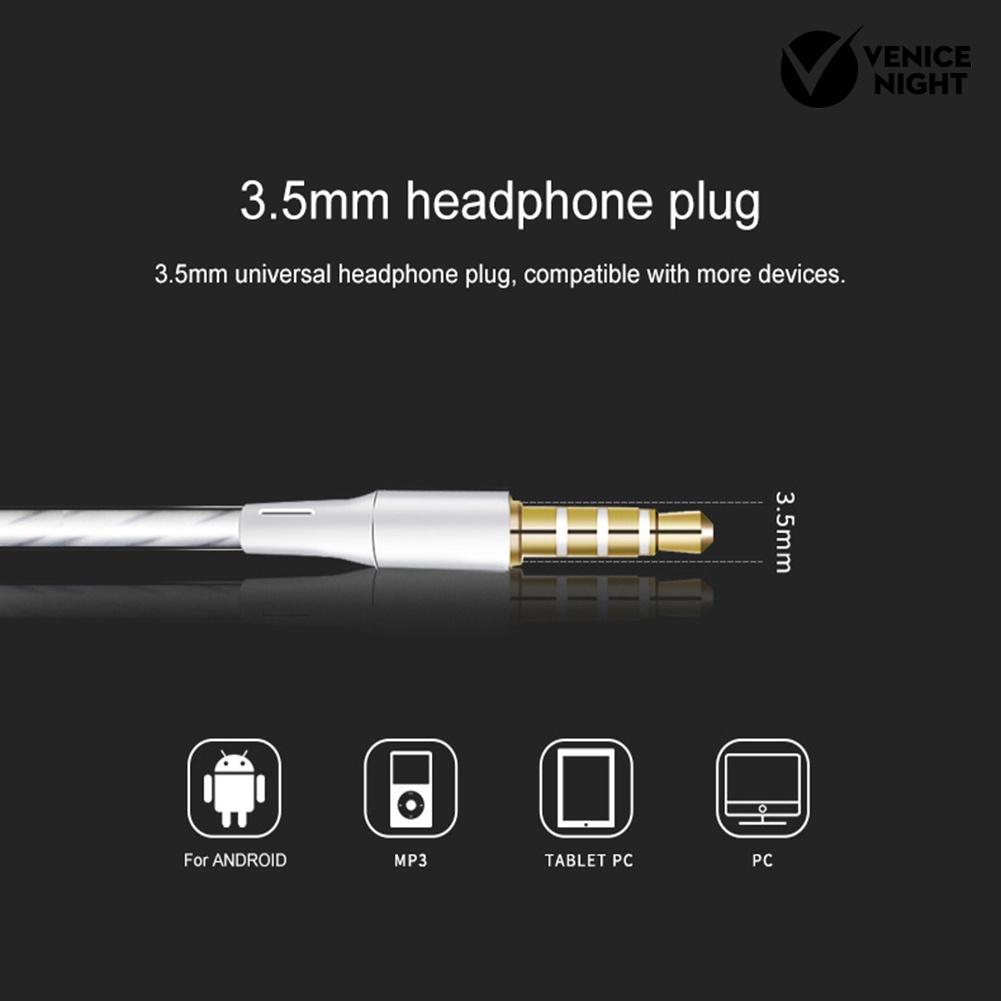 (VNEP) (Berkabel) Universal 3.5mm Plug Ponsel MP3 PC Laptop In-ear Earphone dengan Mic