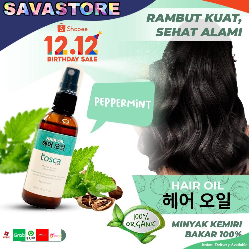 TOSCA HAIR OIL KEMIRI BAKAR RAMBUT KUAT SEHAT ALAMI 60ML