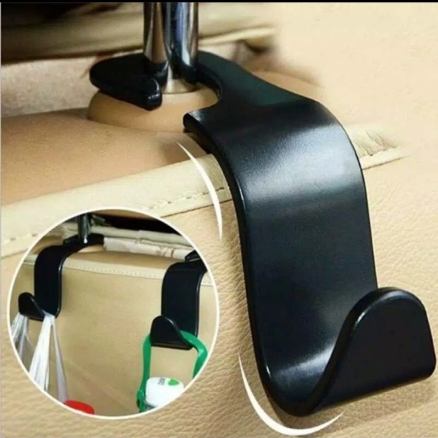 Car Headrest ( DPT 2pcs )  Hook Hanger Holder / Gantungan Barang Mobil Multifungsi A