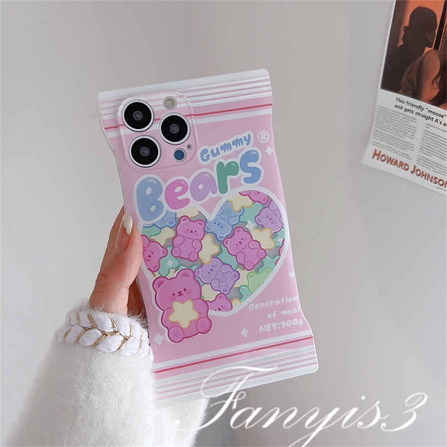 OPPO A77 A77s A57 A76 A96 A16 A16s A16k A15 A15s A54 A74 A55 A95 A94 A93 A53 A33 A32 A5 A9 2020 A5s A3s Reno 7Z 6Pro F11 F9Pro Soft Case Desain Beruang Untuk