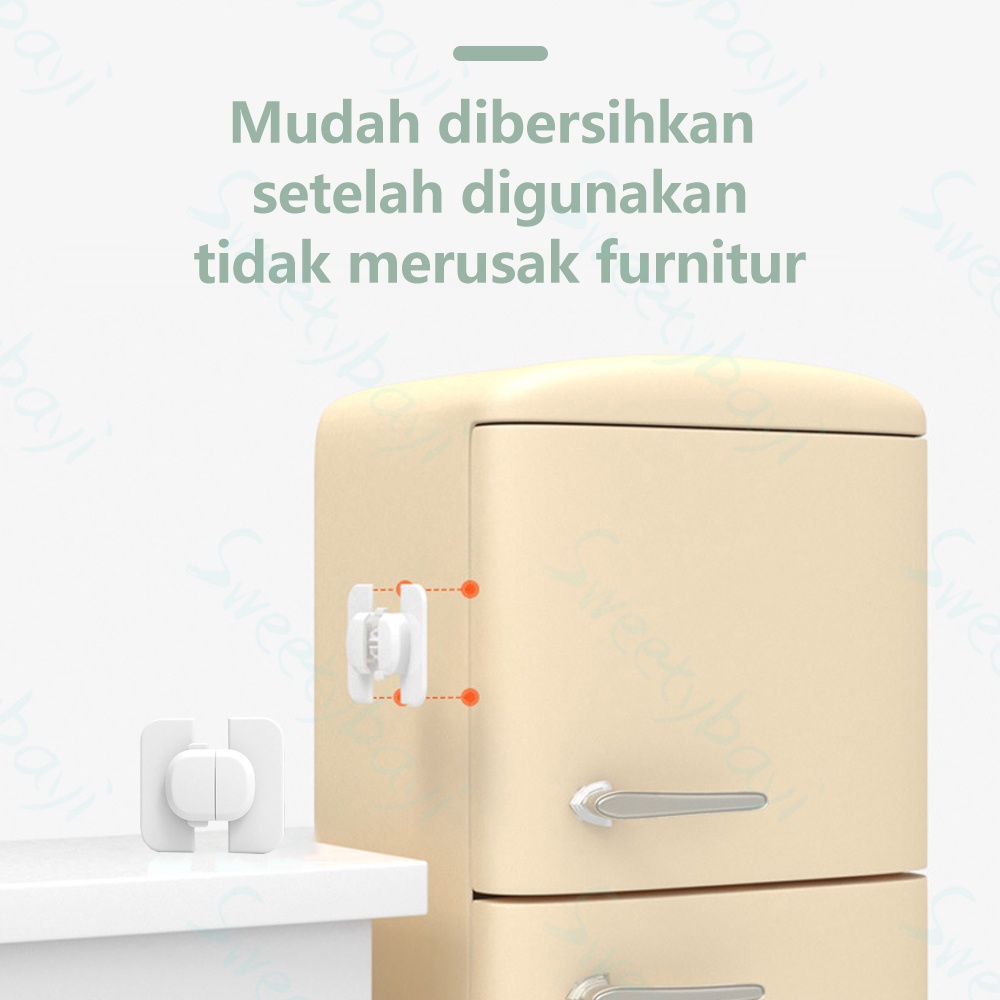 Sweetybayi Safety lock Kunci kulkas pengaman anak serbaguna Pengaman laci lemari pintu