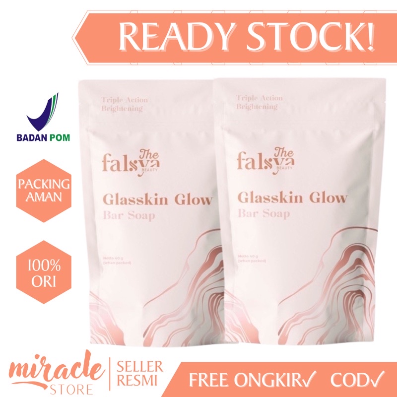 READY ! SABUN THE FALSYA BEAUTY GLASSKIN GLOW BAR SOAP BPOM BY FALSYA BEAUTE SABUN PEMUTIH BADAN PENCERAH KULIT TUBUH