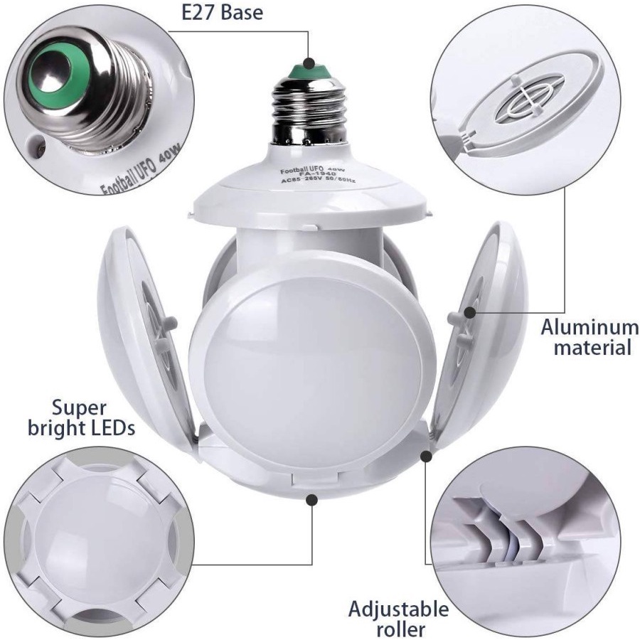 Trend-Lampu Bohlam LED 40Watt Bola FoodballL UFO New Bubble E27 Cahaya Putih