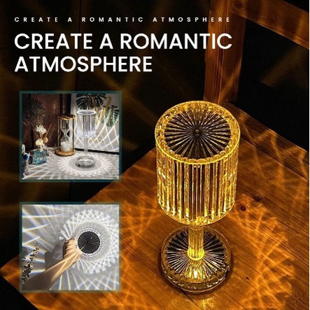 Lampu Tidur Kristal / Diamond Table Lamp Crystal Touch Control Remote Control