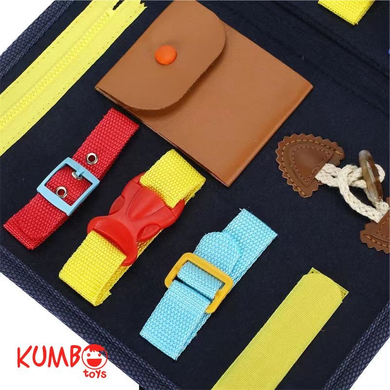 Mainan Edukasi Busy Board Dressing Skill Sensory Board Busy Bag Mainan Montessori Anak