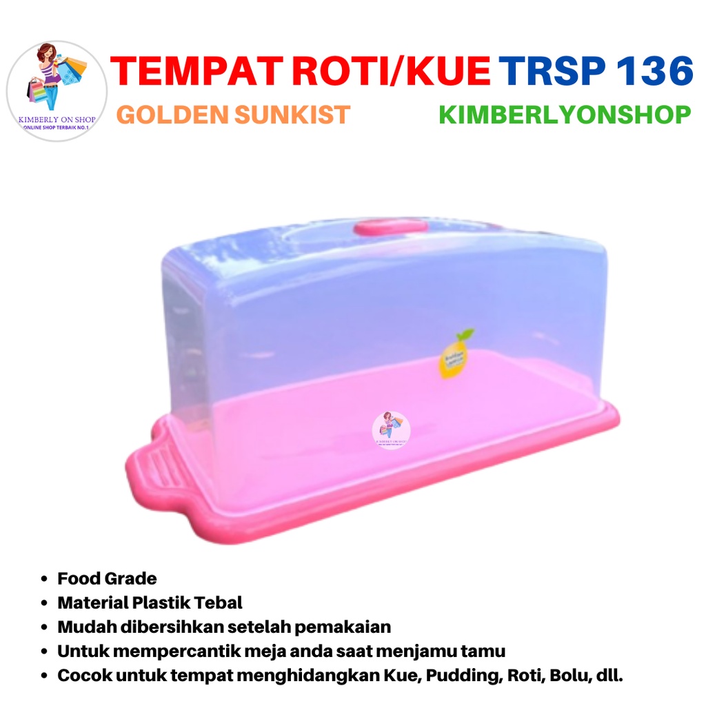 Tempat Roti Kue Segi Panjang TRSP 136 Golden Sunkist