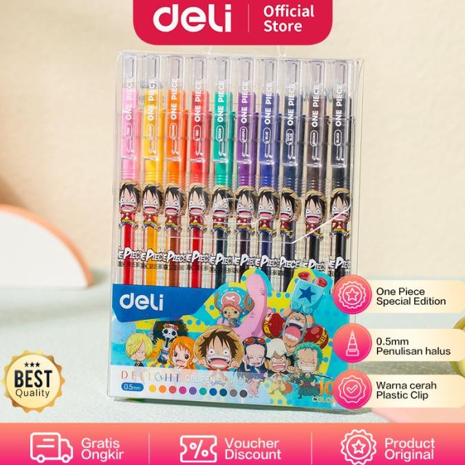 

TERMURAH Deli Color Gel Pen / Pulpen Gel Warna 0.5mm 10C One Piece CG121-10C /ALAT TULIS AESTHETIC/ALAT TULIS SEKOLAH/ALAT TULIS SET/ALAT TULIS LENGKAP/ALAT TULIS ANAK/ALAT TULIS LUCU