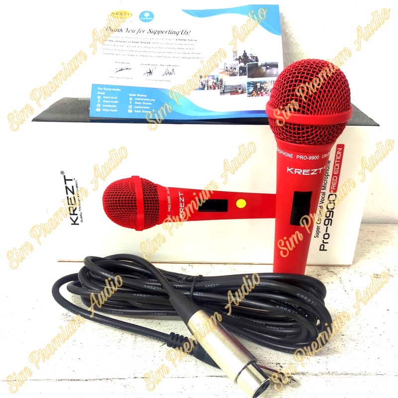 MICROPHONE MIC KABEL KREZT PRO 9900 PRO9900 VOCAL DYNAMIC ORIGINAL