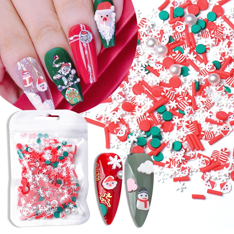 Aksesoris Batu Resin Polymer Clay Metal Alloy Bentuk Pohon Natal Snowflake 3D Untuk Dekorasi Nail Art
