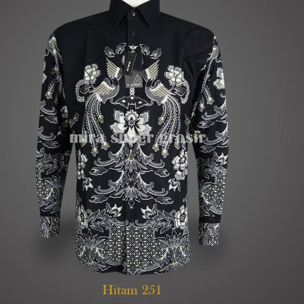 Kemeja Alisan, Kemeja Batik Printing Alisan Slimfit Lengan Panjang - MAROON-245, 15=(M)