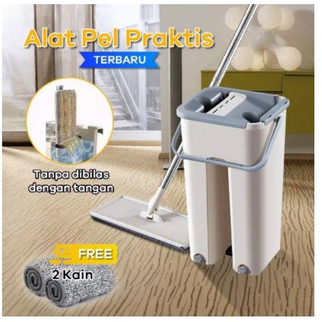 Alat Pel Lantai Pembersih Lantai Cleaning Mop FREE 2 Kain