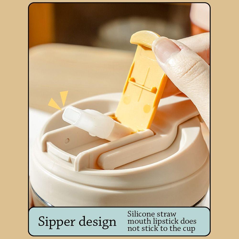 Top Water Bottle Milk Juice Portable Kecil Dengan Sedotan