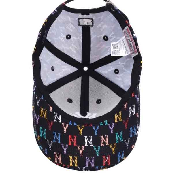 MLB New York Yankees Monogram Rainbow Structured Ball Cap - Black
