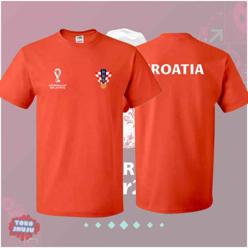 Baju Kaos Piala Dunia World Cup 2022 Team Croatia DEPAN BELAKANG