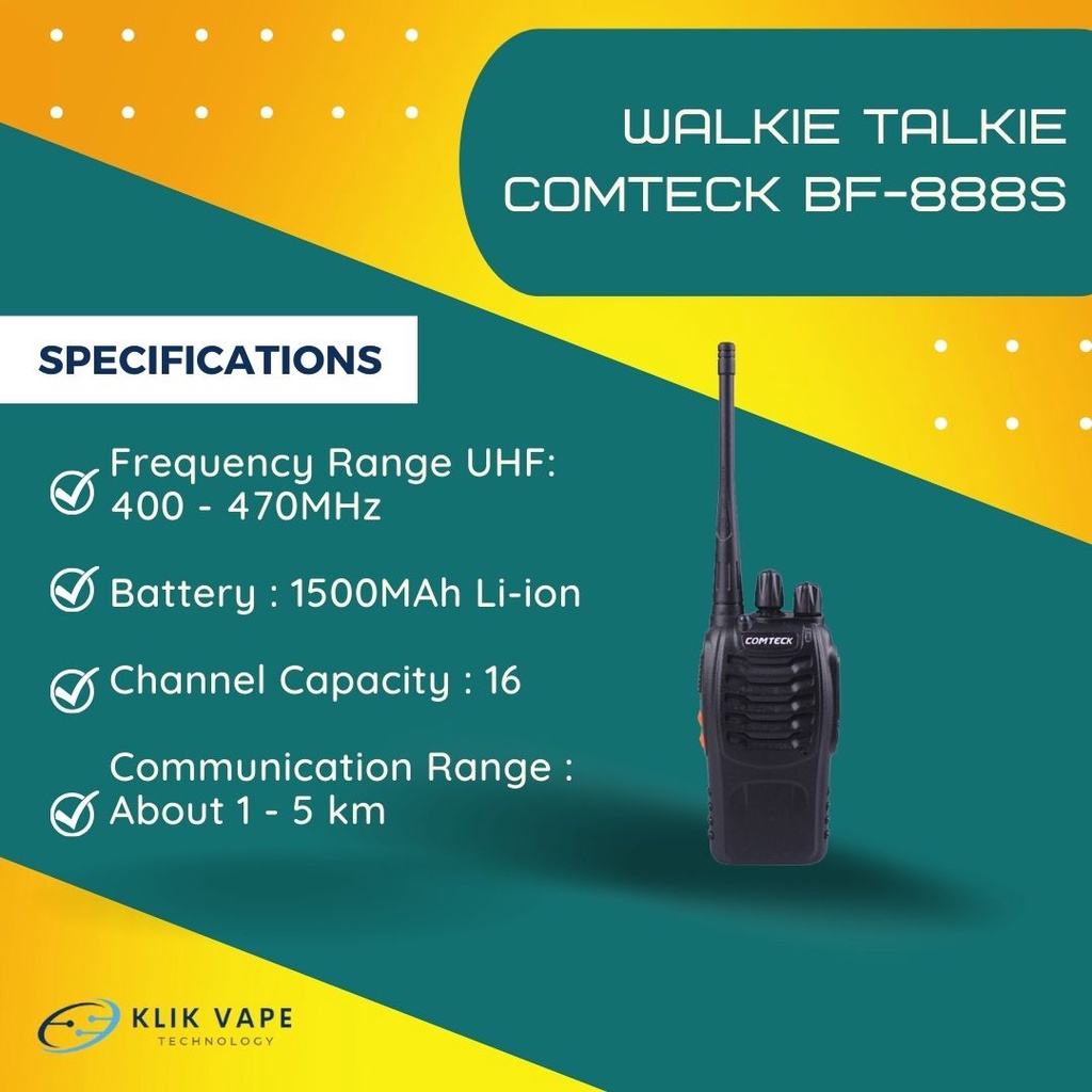 Walkie Talkie Termurah Comteck BF-888S KlikvapeBandung