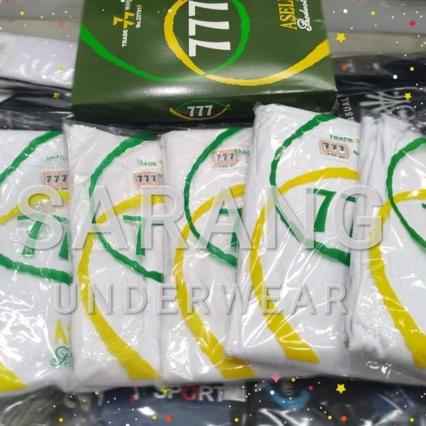 kaos oblong pria 777 polos O 777 size 50-52-54/kaos oblong jumbo - Putih, 50