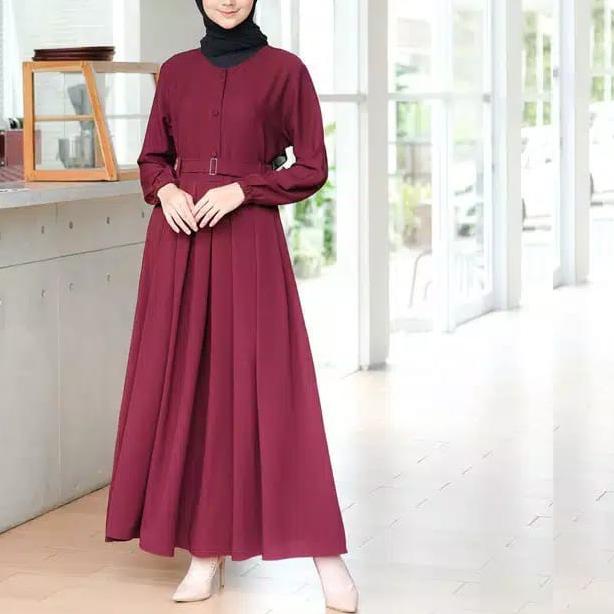 GAMIS MONNA / GAMIS MONNA BELT BUMIL / BUSUI / DRESS GAMIS MOSCREPE PREMIUM