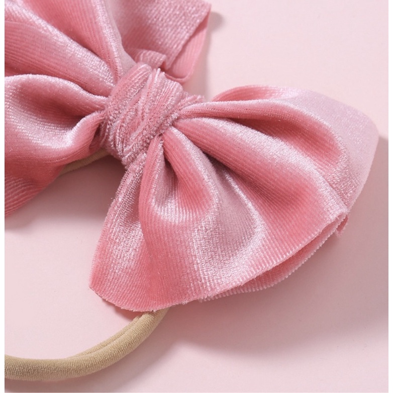 Velvet bow headband bayi perempuan