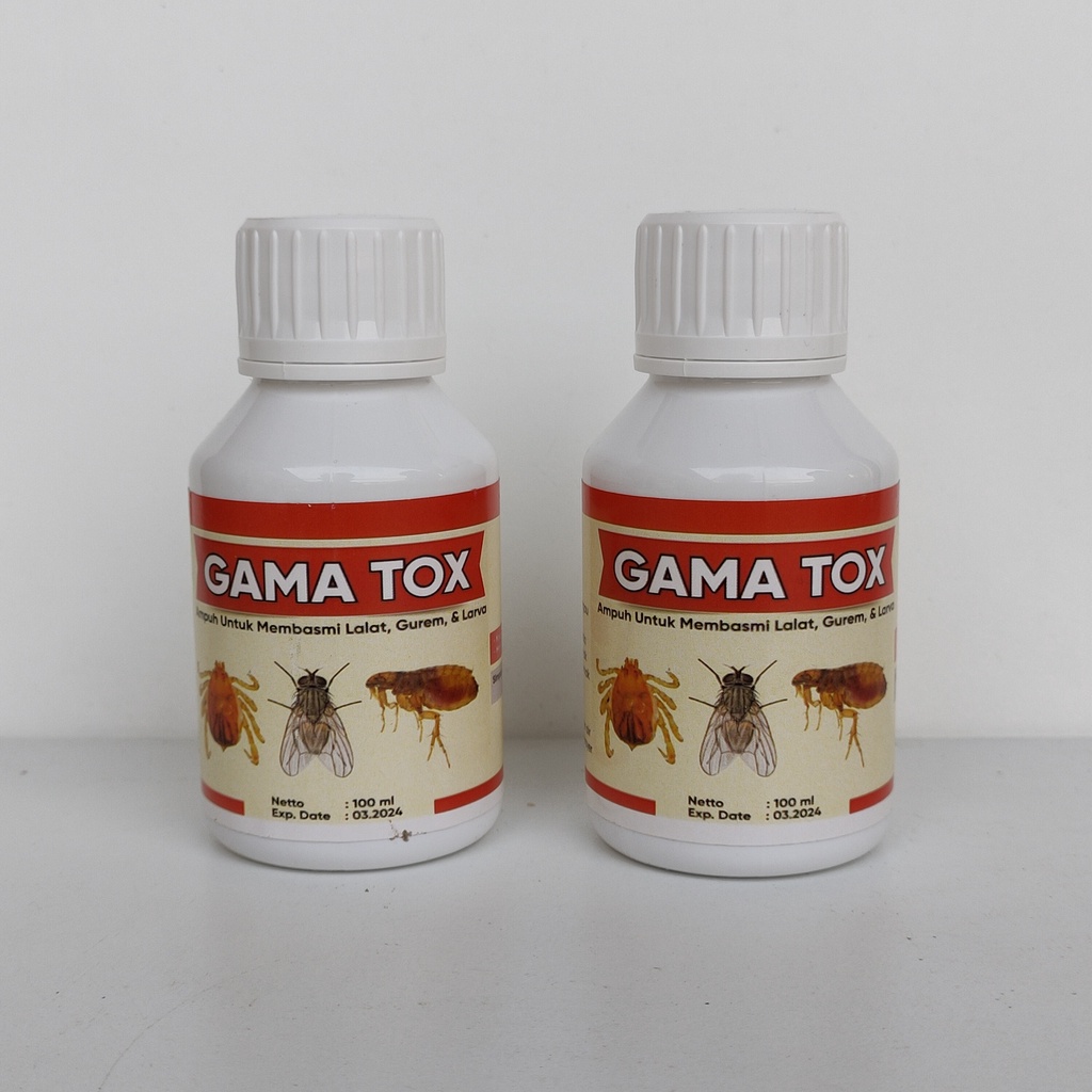 GAMA TOX 100ml - Pembasmi Larva Lalat Gurem Kutu Ampuh - Racun Lalat Obat Larva Gurem - Obat Kutu Kambing - Obat Kutu Ternak - Obat Lalat Spray - Anti Kutu Semprot