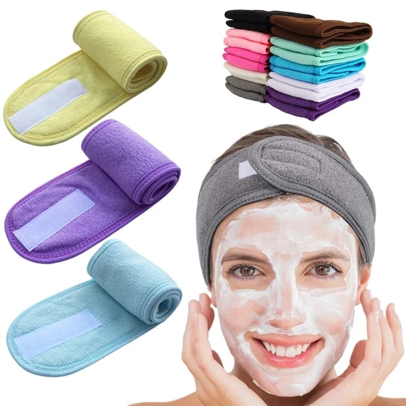 (UKURAN SEDANG) Bandana Mandi Bando Masker Salon Facial Head Band Handuk Lembut Terbaru Terlaris Termurah F898